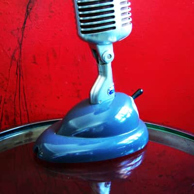 Immagine Vintage 1950's Shure 55S Unidyne dynamic cardioid Microphone w S36 stand Elvis prop display repair - 15