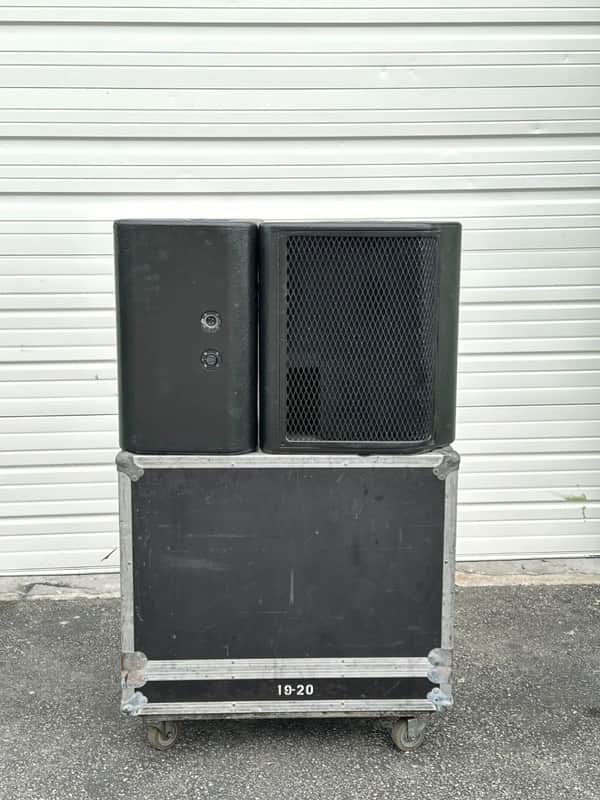 (2) Clair Brothers 12AM 12" Stage Monitor Wedges w/ Port Road Case #143 THS image 1