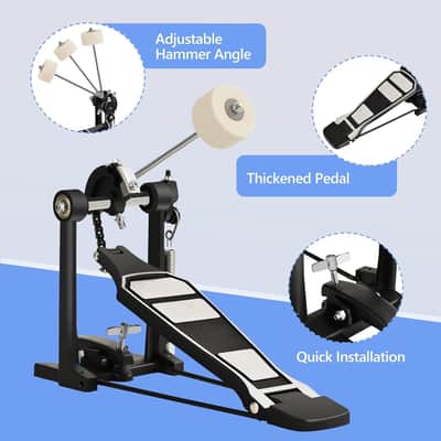 Single Bass Drum Pedal Single Pedal for Drum Set Kit and Electronic Drums | Single Chain image 5