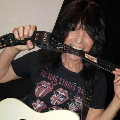 Al Bane For Leather - Rudy Sarzo's Madman Guitar Strap - 3" wide - Premium Black Leather image 1