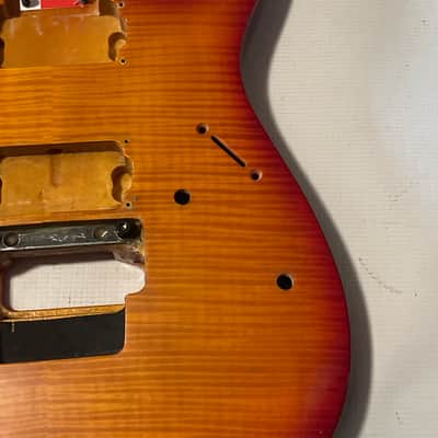 2003 Korean Ibanez RG320FM Orange Flame Maple Guitar Body Floyd Ready image 4
