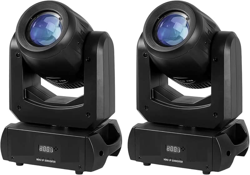 100W LED Moving Head Lights Beam 14Gobos 11Colors 8 Face Roto Super Bright Silent Cooling System Dj Disco Light Spotlight Stage Light for Wedding Party Church Live Show Club (2 Pack) image 1