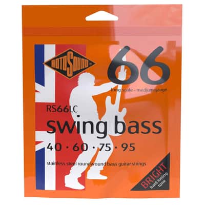 Rotosound RS66LC Swing Bass 66 Stainless Steel Roundwound Bass Strings - 40-95 Long Scale Medium Gauge image 1