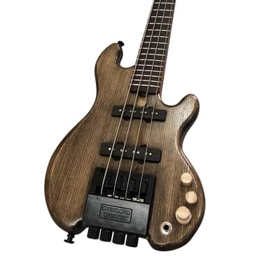 SKS Black Rhino Short Scale 24.5 inches Handmade Headless Electric Bass Guitar Oil Grey image 6