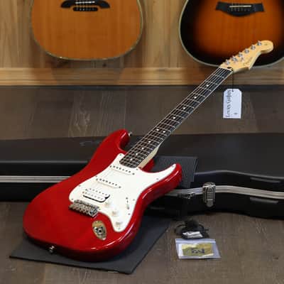 2002 Fender Highway 1 Stratocaster HSS Electric Guitar Transparent Dakota Red + OHSC image 1