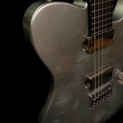 LsL Instruments T Bone 24 Tele, Swamp Ash, Wenge, Custom Shop "Icey" Telecaster, Pale Ice Blue Metallic, Checked Nitro Bad Bone 2, Reversed Headstock image 10