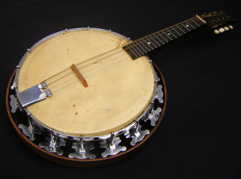 RARE Vintage 1920s Melody Major Banjolin (Banjo Mandolin) With Original Case  Natural image 1