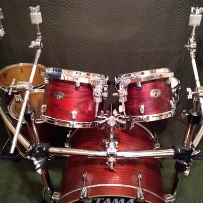 6pc. Tama Silverstar Limited Edition Tamo Ash Set w/ Rack / Red Satin Mahogany image 2