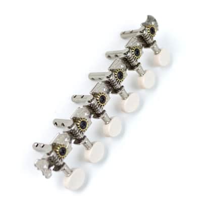 6-on-Plate Guitar Tuners Tuning keys for left/ Bass side of a 12-String guitar , Nickel image 2