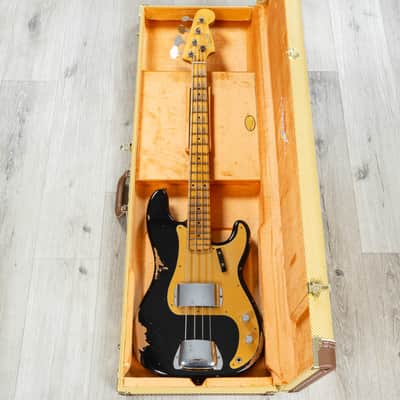 Fender Custom Shop '58 Precision Bass Heavy Relic, Maple Fretboard, Aged Black image 10