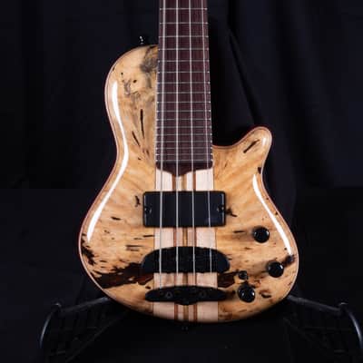 Mayones Cali 4 Bass Purpleheart Body with Buckeye Burl Top Rosewood Board W Case image 1
