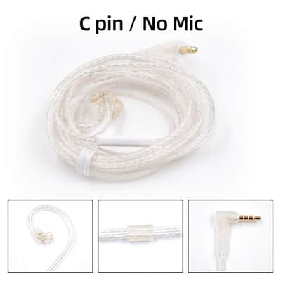 KZ Silver plated upgrade cable 2PIN 0.75mm Type "C" for compatible models KZ In Ear Earphones image 1