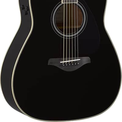 Yamaha FG-TA TransAcoustic Dreadnought 2010s - Black image 1
