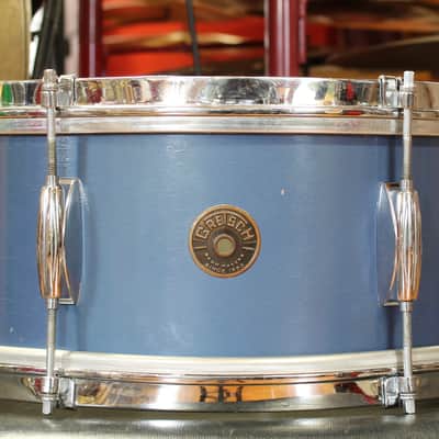 1960's Gretsch 6.5"x14" Dixieland Snare Drum in Blue Lacquer image 1
