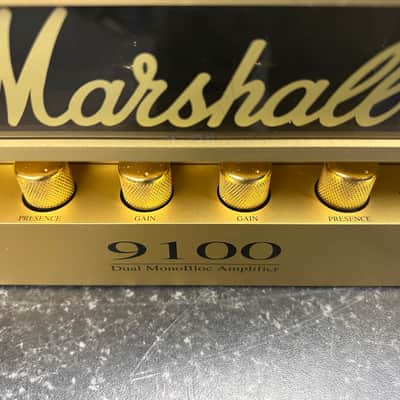 Marshall 9100 Dual Monobloc + Gator 5u Flightcase and full spare Watford valve kit - 90's - Gold image 5