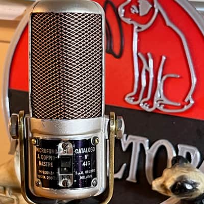 Vintage 1950's Geloso 416 Ribbon Microphone, rebuilt & works great w/desk stand image 1