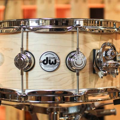 Used DW 6.5x14 Collector's Black Swamp Natural Satin Oil Solid Maple Snare Drum - SO#883633 image 2