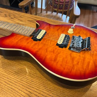 Sterling by Ernie Ball Music Man Axis AX50 Lava Burst Quilted Maple Top Electric Guitar Roasted Maple Neck Fingerboard AX50QM Whammy Tremolo Bar image 8