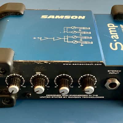 Samson S-Amp Mini Stereo Headphone Amplifier - Blue/Black image 2