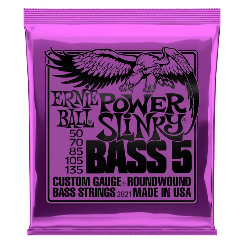 Ernie Ball Power Slinky 5-string Bass Nickel Wound Gauges .050, .070, .085, .105, .135 image 1