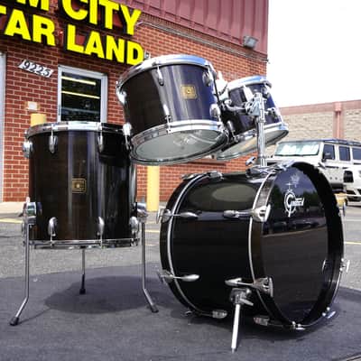 Vintage 1999 Gretsch USA Custom 4pc Maple Shell Pack - Ebony Stain Lacquer | 12, 13, 16, 20" image 7
