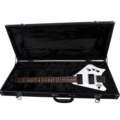 BootLegger Guitar Spade White Gibson Scale 24.75 Headless Guitar With Case 2022 - White image 3