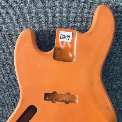 Orange Left Handed Basswood Jazz Bass Style DIY Project Body image 2
