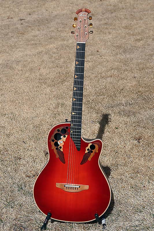 Rare 1997 Ovation Longneck DS-768 in Cherry Cherryburst image 1