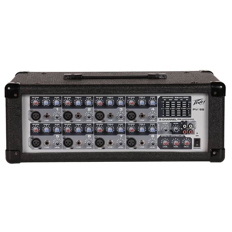 Peavey PVi 8B 8-Channel Powered Mixer/Amplifier - 150W | Reverb