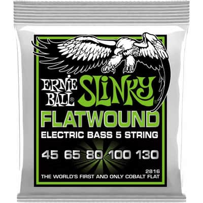 Ernie Ball 2816 Slinky flatwound 5 cordes 45-130 image 1
