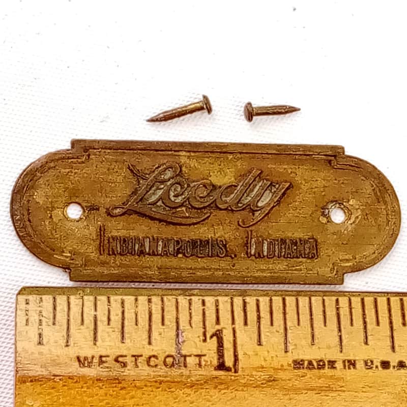 Leedy 1900-10s Indianapolis Indiana Snare/Bass Drum Wood Hoop-Tacked Badge Brass image 1