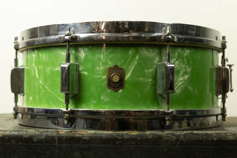 1930s Leedy 5x14 Broadway Standard Green Pearl Snare Snare Drum image 1