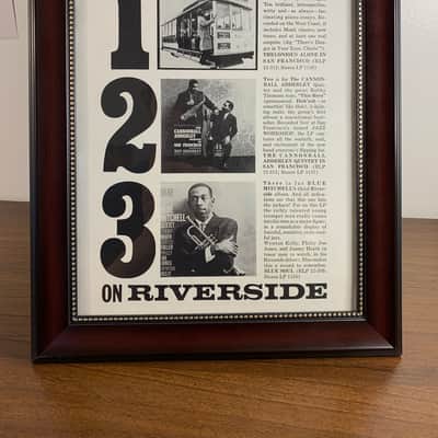 |Originial| 1960 Down Beat Magazine Riverside Records Promotional Ad |Framed| image 1