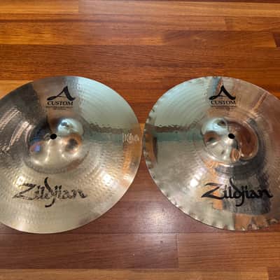 Zildjian 14" A Custom Mastersound Hi-Hat Cymbals (Pair) 1999 - Present - Brilliant image 1