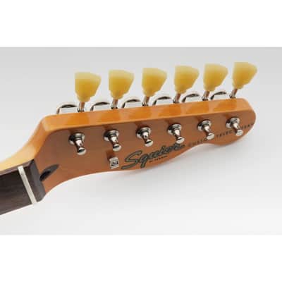 Vintage Deluxe 6 inline Guitar Locking Tuners Tuning Pegs Keys Machine Heads Set for Fender Strat Stratocaster/Tele Telecaster Style Electric Guitar, Nickel with Keystone Button image 9