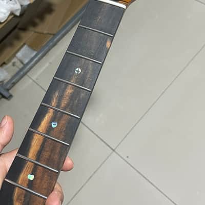 Striped Ebony Fretboard 22frets 5a Roasted flame Maple guitar neck Radius 12inch Round stainless steel 22 frets Roasted flame Maple guitar neck Striped Ebony fingerboard 25.5inch hole 10mm Radius: 12 inches. image 2
