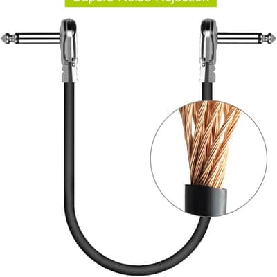 4 Pack Guitar Cable Patch 30cm Patch Leads Guitar Jack Lead for Guitar Pedals 1Ft Right Angled Pedal Board Patch Cables L Type Plugs Flexible Adjustment Instrument Cable for Guitar Bass image 2