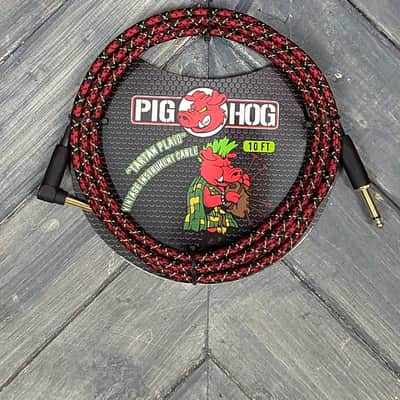 Pig Hog PCH10PLR 10ft Tartan Plaid Straight to Right Angle Instrument Cable image 3