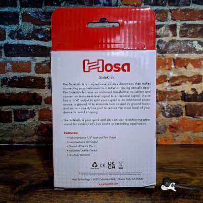 Hosa Technology DIB-443 Pro-Conex Sidekick Passive Direct Box 1/4" TS to XLR3M *NEW* (2020s - Black) image 2