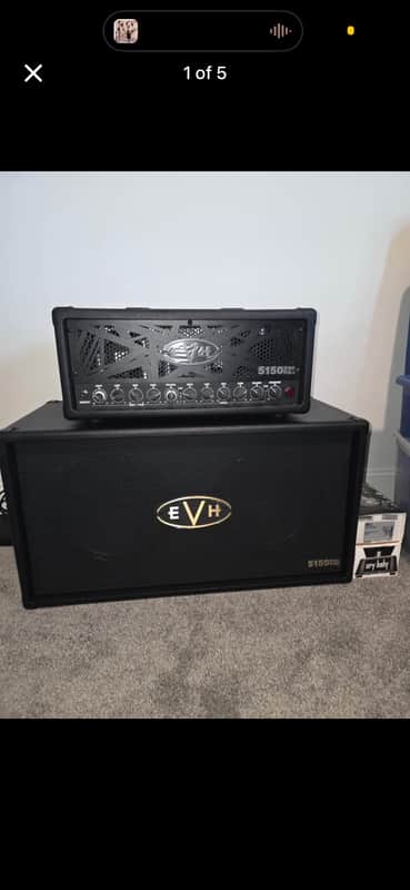 EVH 5150 III 50S 6L6 3-Channel 50-Watt Guitar Amp Head 2020 - Present - Stealth Black and EVH 5150III EL34 2 X 12 Cabinet image 1