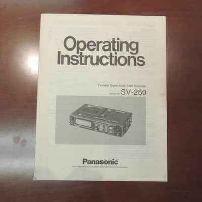 Panasonic SV-250 Portable DAT Technical Guide, Service Manual, and Operating Instructions 3 manuals image 8