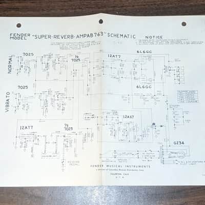 Fender 70 watt Vibrolux amp w/Reverb Schematic image 5