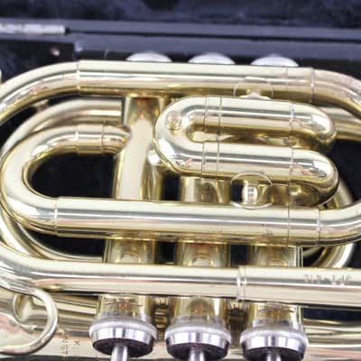 Rare Jupiter Pocket Trumpet in Branded Hardcase c1980s/90s - Working well with dented Bell - Bargain offer ! image 5