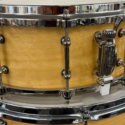 Ludwig 110th anniversary snare drum usa 5.5 by 14 2019 - Natural AGED EXOTIC AVODIRE image 3