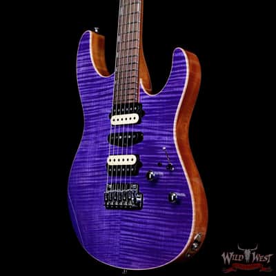 Suhr Custom Set Neck Modern HSH Flame Maple Top Mahogany Body & Neck Blower Switch 24 Stainless Steel Jumbo Frets Trans Purple 6.95 LBS image 2