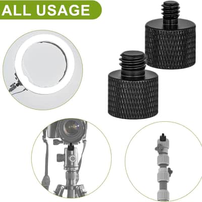 4pcs Mic Stand Adapter, 1/4 Male to 3/8 Female and 3/8 Male to 1/4 Female Tripod Screw Adapter Camera Screw Adapter for Microphone Stand Tripod Camera Mount image 3