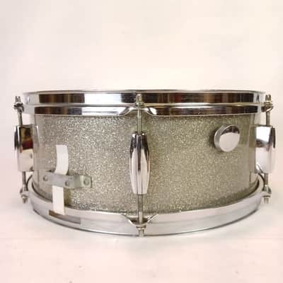 Kingston 5.5x14"Snare Drum Silver Sparkle MIJ Japan Vintage 60s 3Ply Lauan Pearl image 4