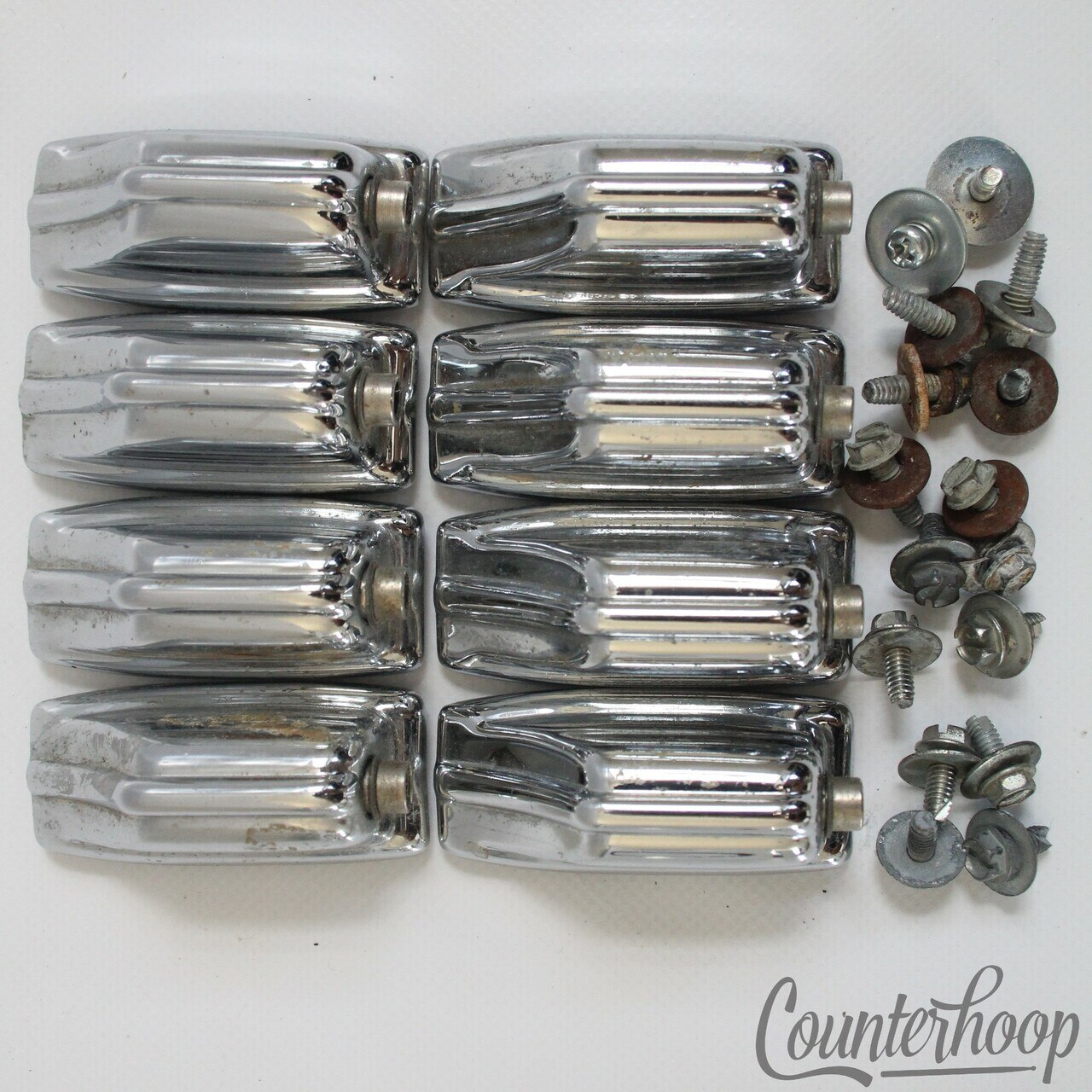 Rogers 8x Beavertail Tom/Snare Drum Lugs Chrome Fullerton Vintage 70s XP8 Big R — main photograph