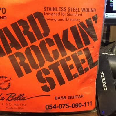 La Bella M70 Hard Rockin Steel Heavy Gauge for D Tunning 4 String Bass Strings image 1