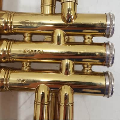 King Cleveland 600 Bb Trumpet, USA, Brass with Case, good but resolder image 18